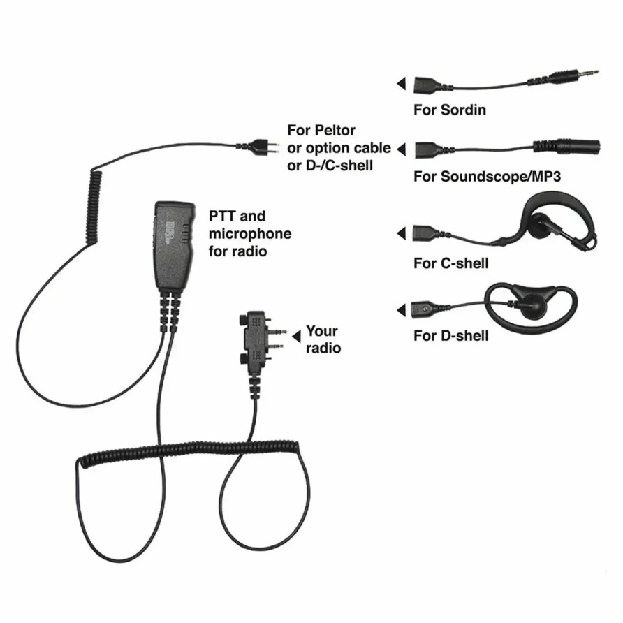 Diverse Jagtudstyr jagt-jakt | Proequip Pro-U800La 6-I-1 Til Peltor, Sordin, Mp3, Soundscope, Ptt